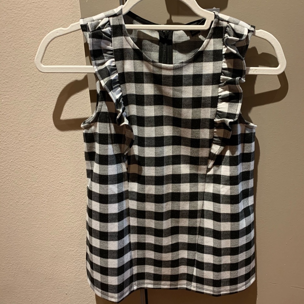 Ann taylor nwt gingham top XS petite